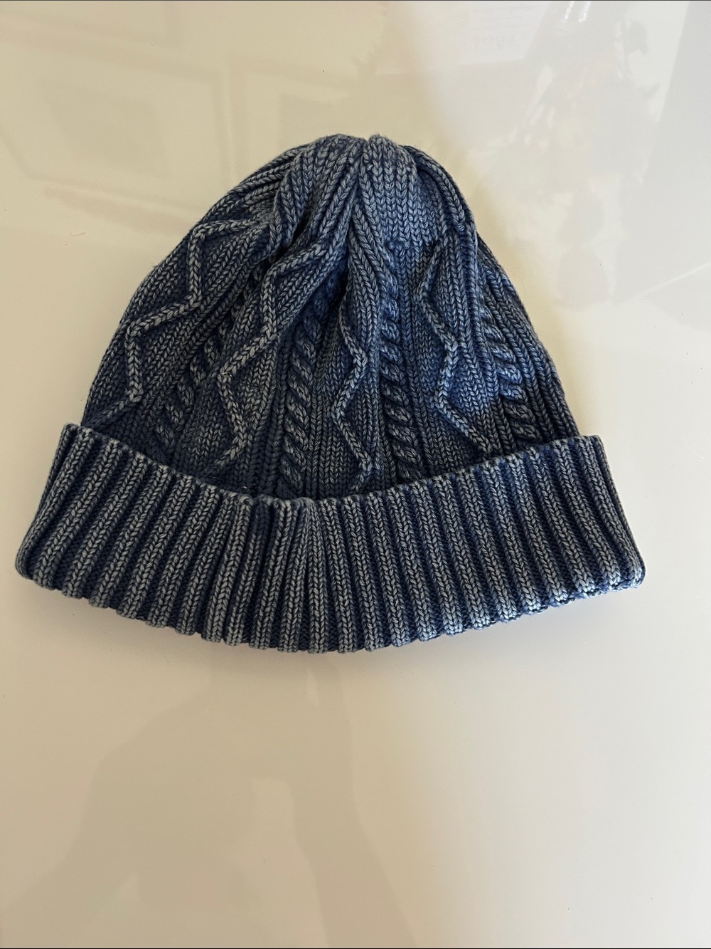 Free People Navy Cable Knit Beanie